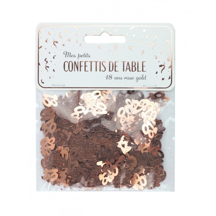 Confettis de table 18 ans rose gold