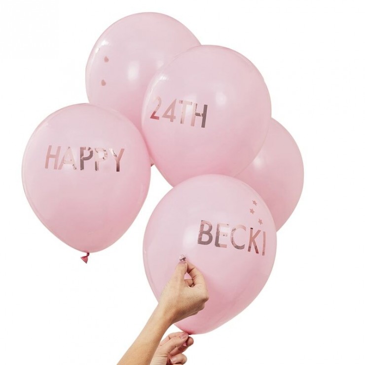 Ballons roses personnalisables