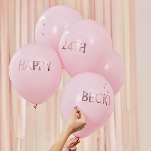 Ballons roses personnalisables