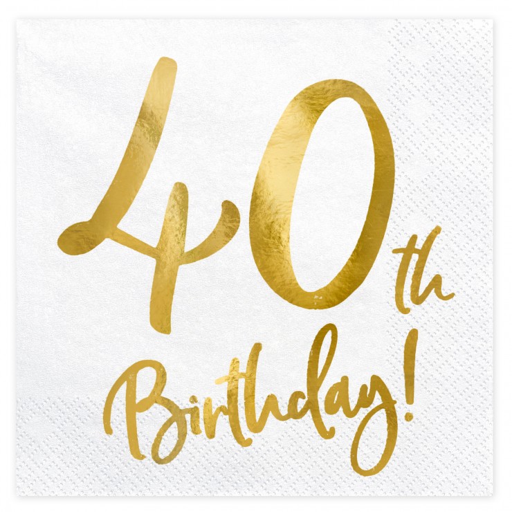 Serviettes 40th birthday