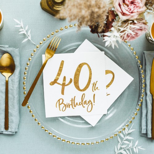 Serviettes 40th birthday