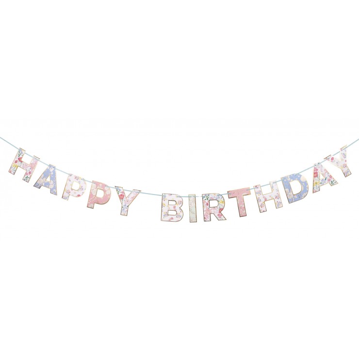 Guirlande Happy Birthday English garden