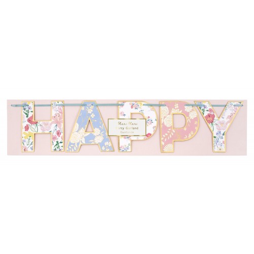 Guirlande Happy Birthday English garden