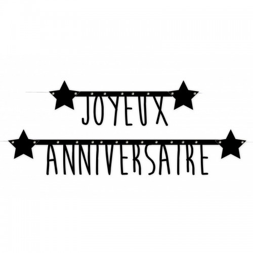 Guirlande joyeux anniversaire noire
