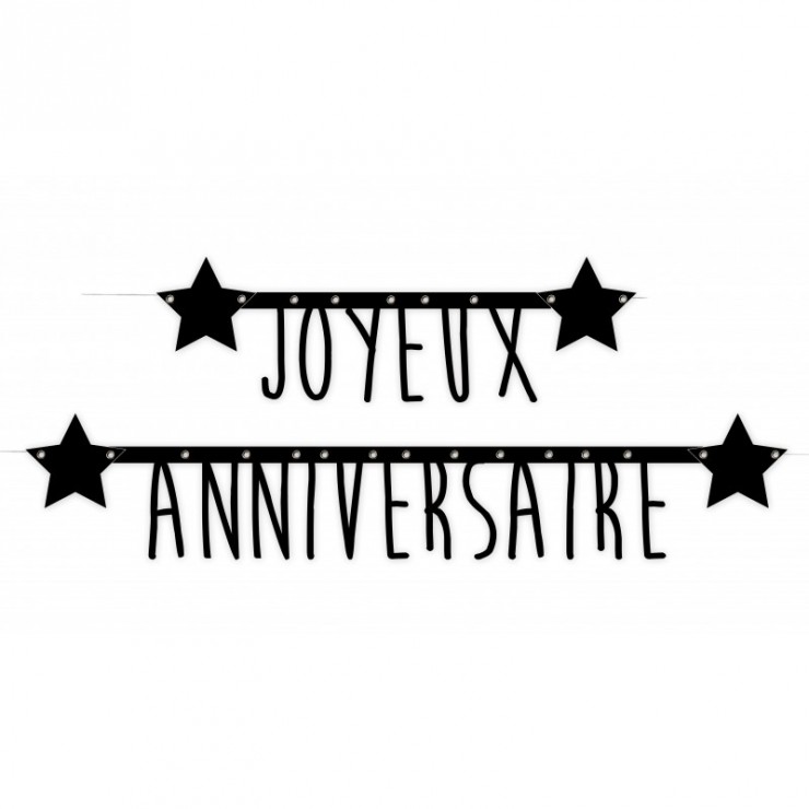 Guirlande joyeux anniversaire noire