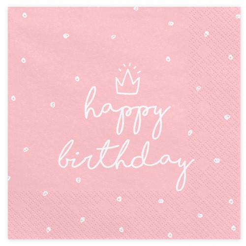 Serviettes Happy Birthday roses