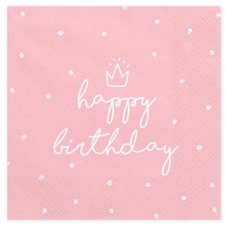 Serviettes Happy Birthday roses