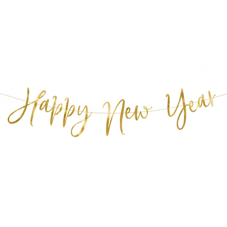 Guirlande happy new year dorée