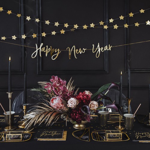 Guirlande happy new year dorée