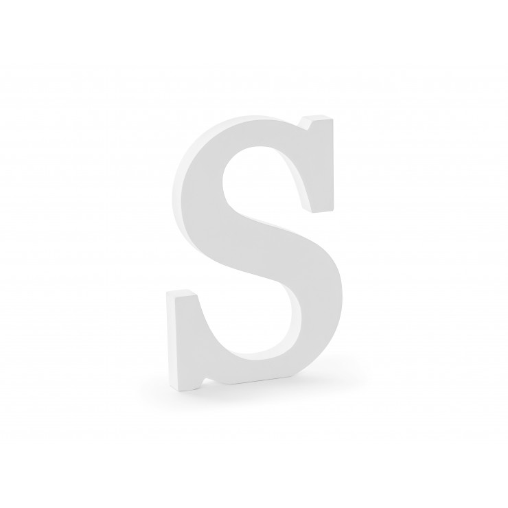Lettre S en bois blanc