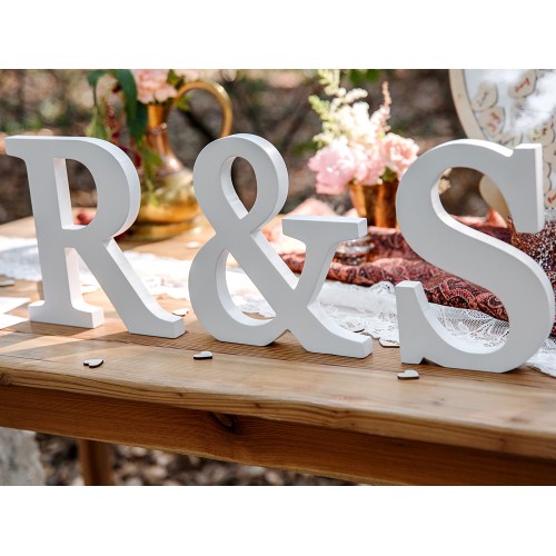 Lettre S en bois blanc