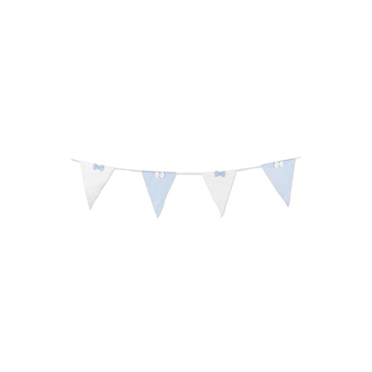 Guirlande de fanions bleus et blancs