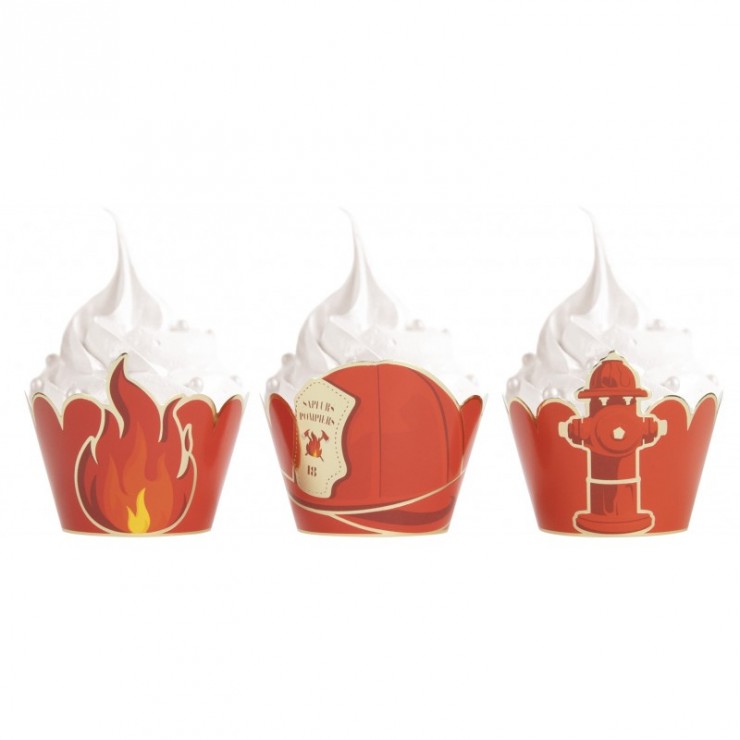 Cupcake wrappers pompiers