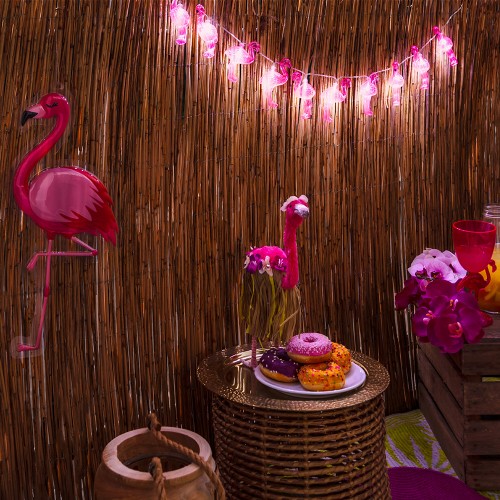 Guirlande flamants roses lumineux