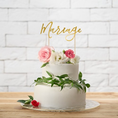 Cake topper Mariage doré