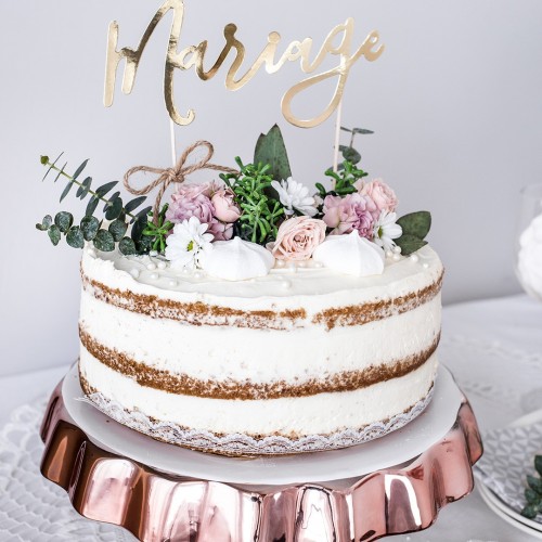 Cake topper Mariage doré