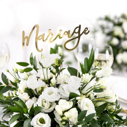 Cake topper Mariage doré