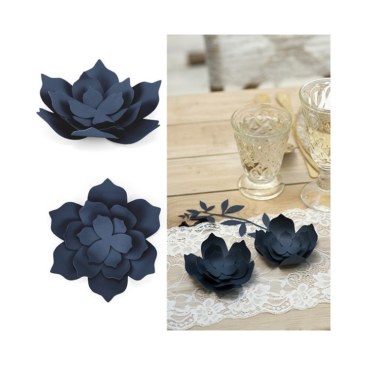 Fleur deco bleu nuit x3 - Poppy & pops