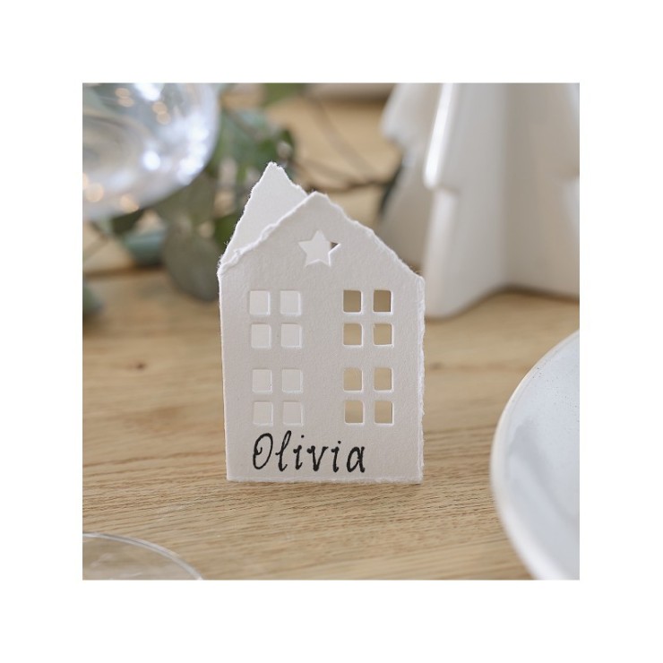 Marque place maison en papier