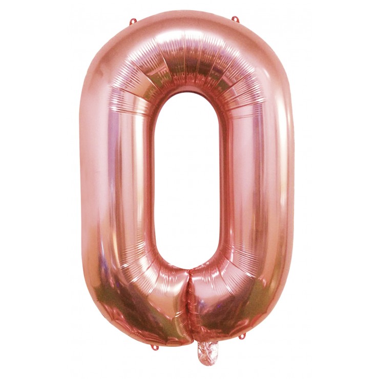 Ballon chiffre 0 rose gold 100 cm