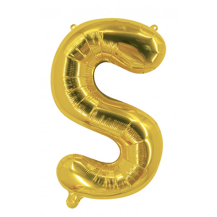 Ballon mylar lettre S or 100cm