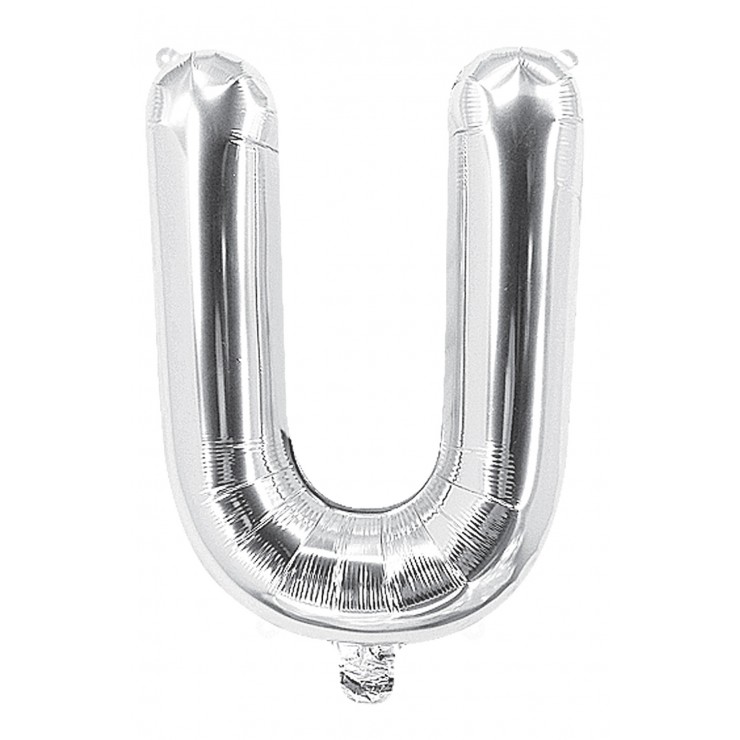 Ballon mylar lettre U argent 100cm